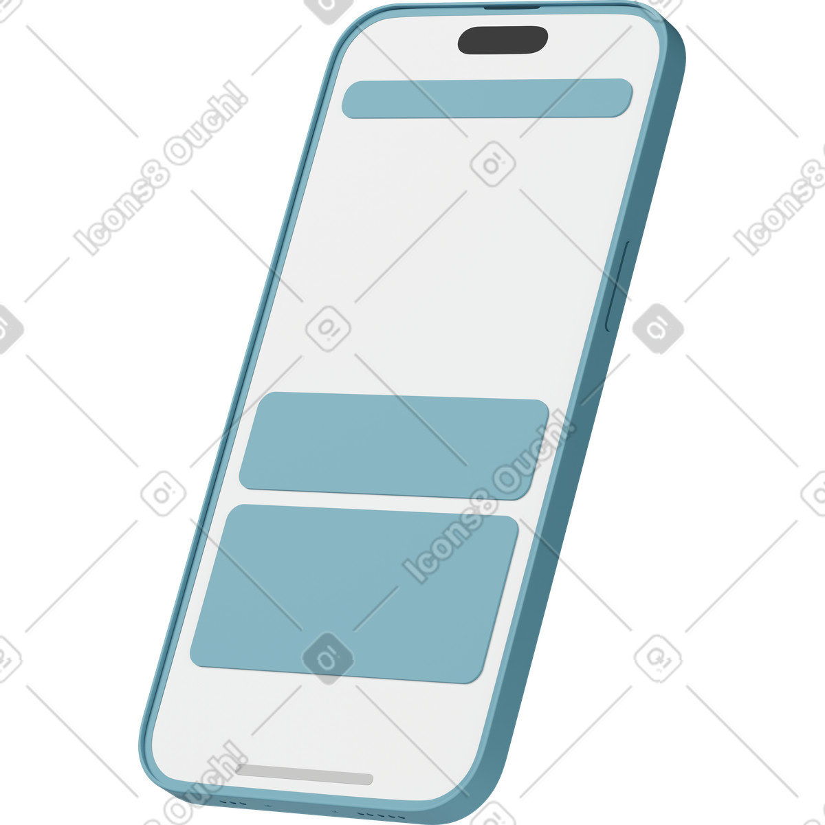 Ilustração de Phone with notifications em no estilo 3D Casual life para baixar em PNG, SVG