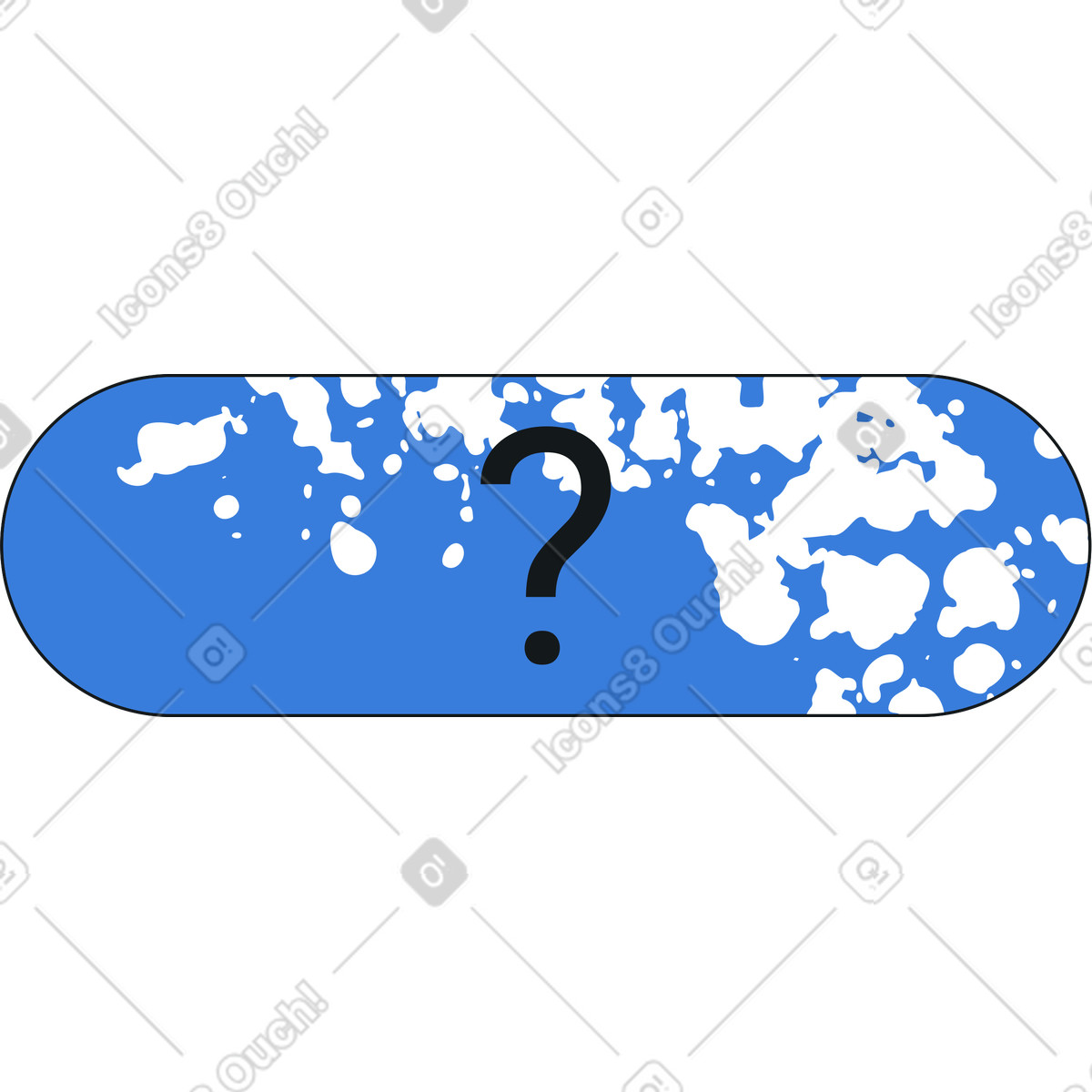 Illustration Rectangle arrondi avec point d'interrogation dans le style Midnight à télécharger aux formats PNG, SVG