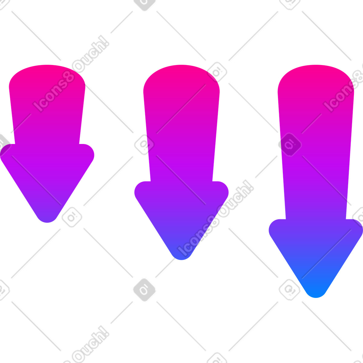 Frecce con gradiente illustrazione in stile Vibrant scarica in PNG, SVG