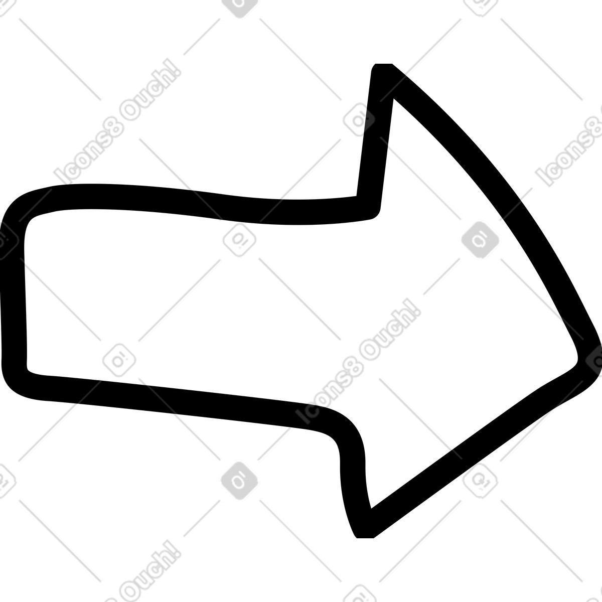 Rechter pfeil-Illustration im Twirl-Stil als Download in PNG, SVG