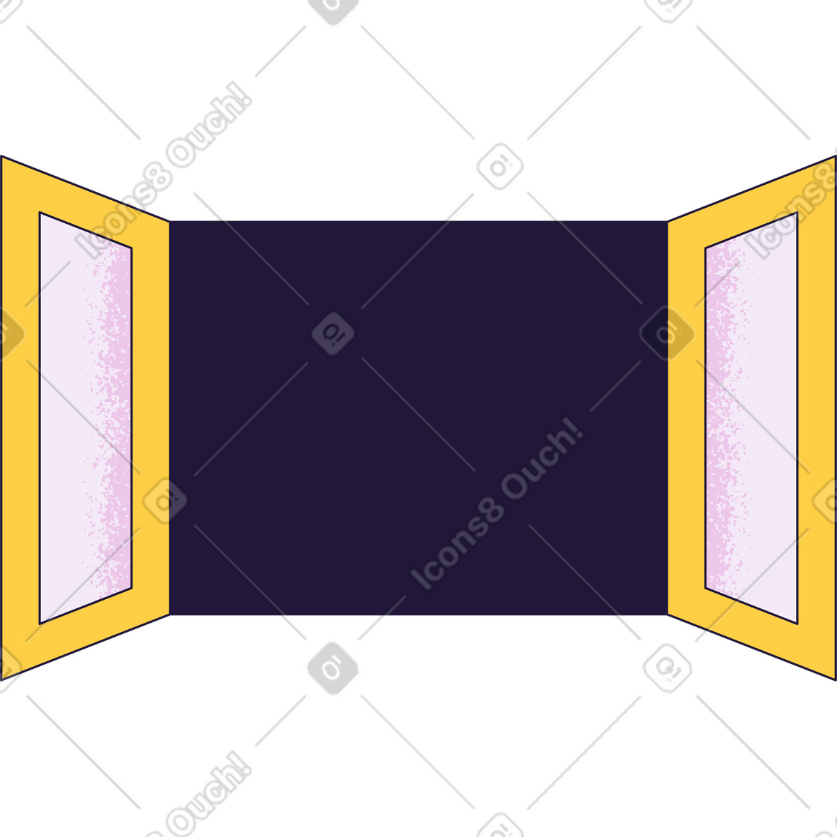 Window open illustrazione in stile Conifer scarica in PNG, SVG