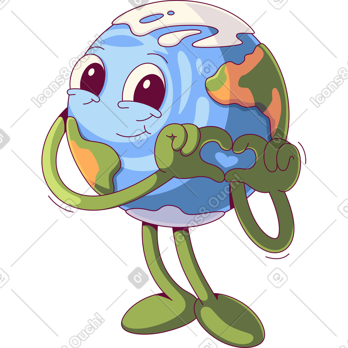 Terra gioiosa illustrazione in stile Handy scarica in PNG, SVG
