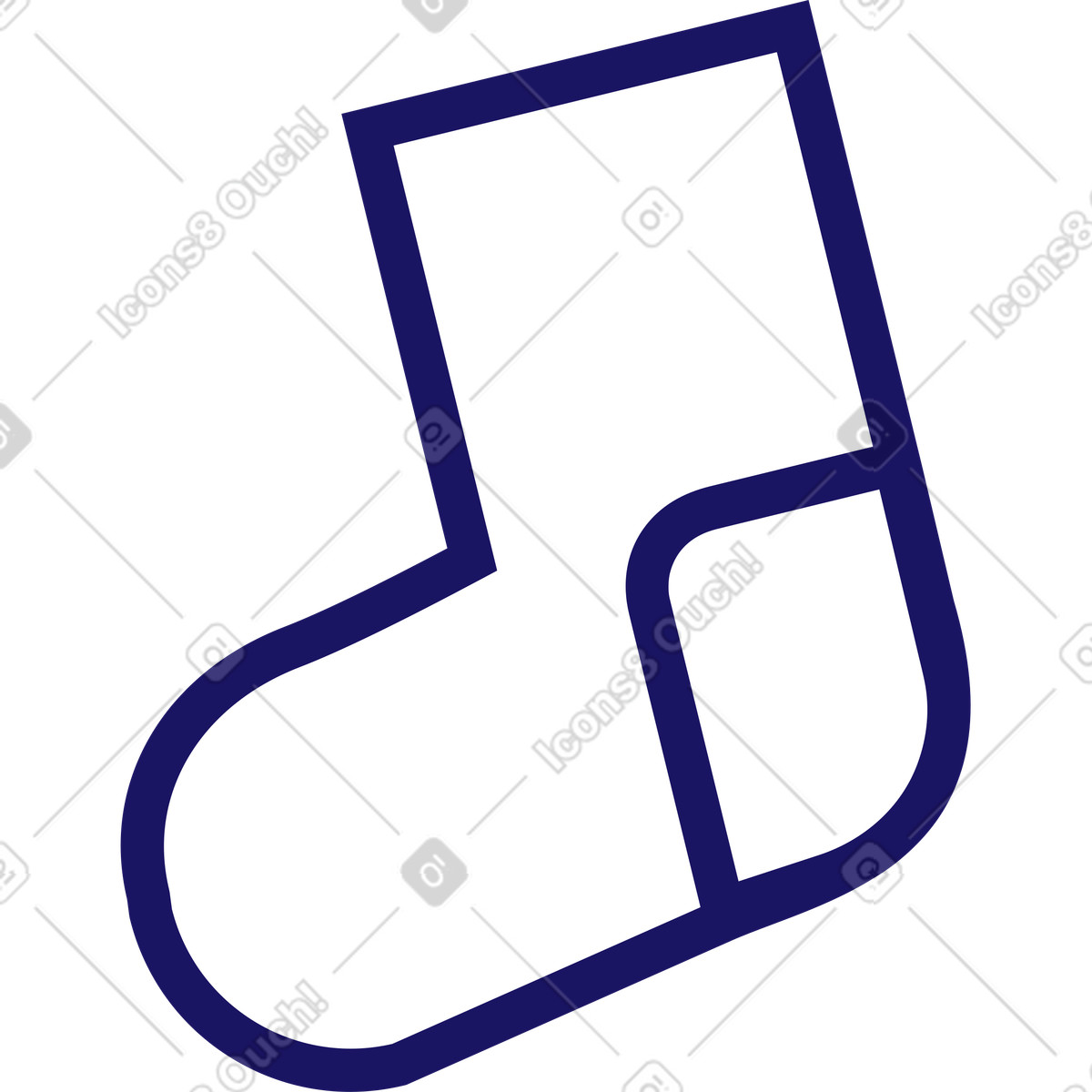 Sock illustration in Matey style download in PNG, SVG