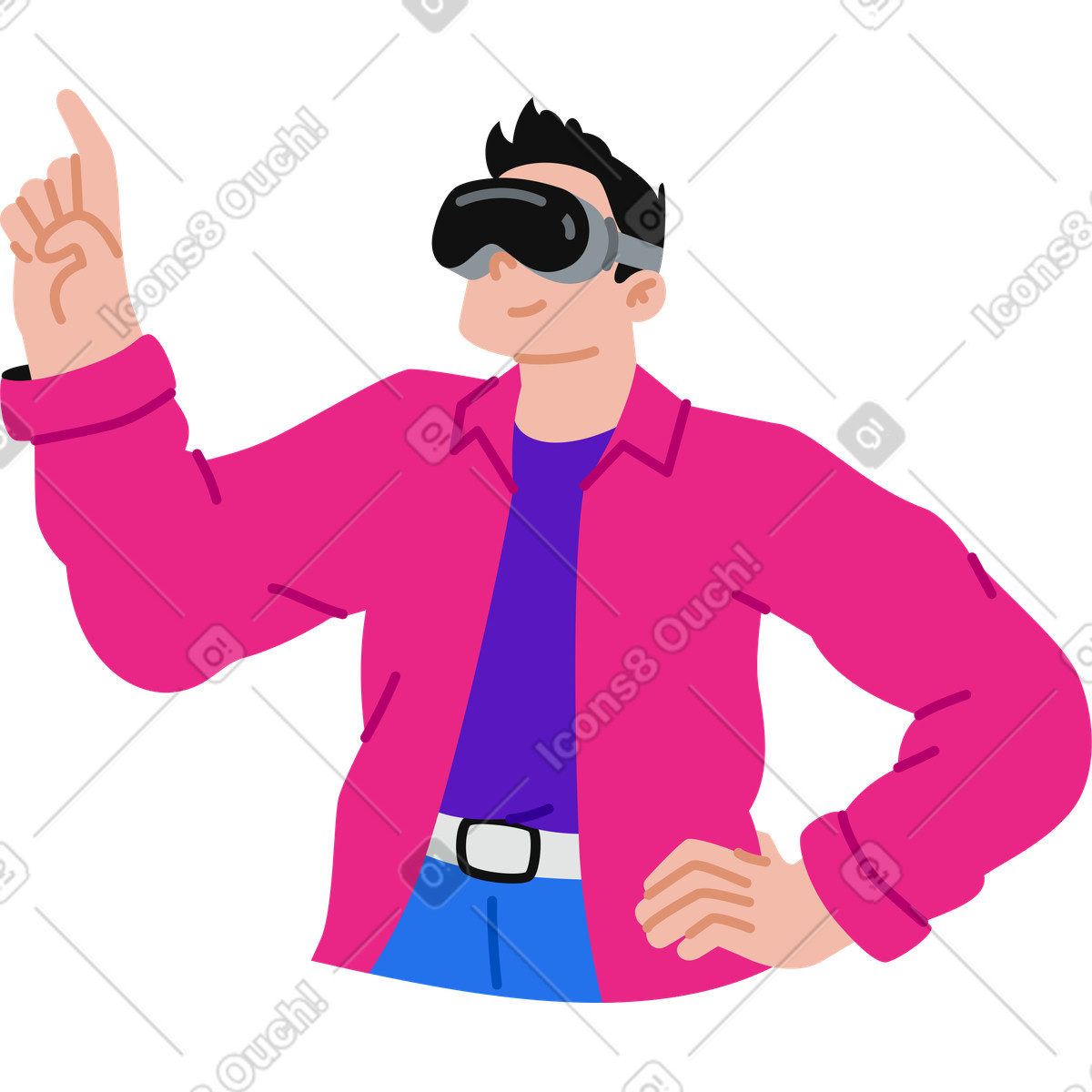 Иллюстрация Мужчина в vr очках стиле Active — скачать форматах PNG, SVG