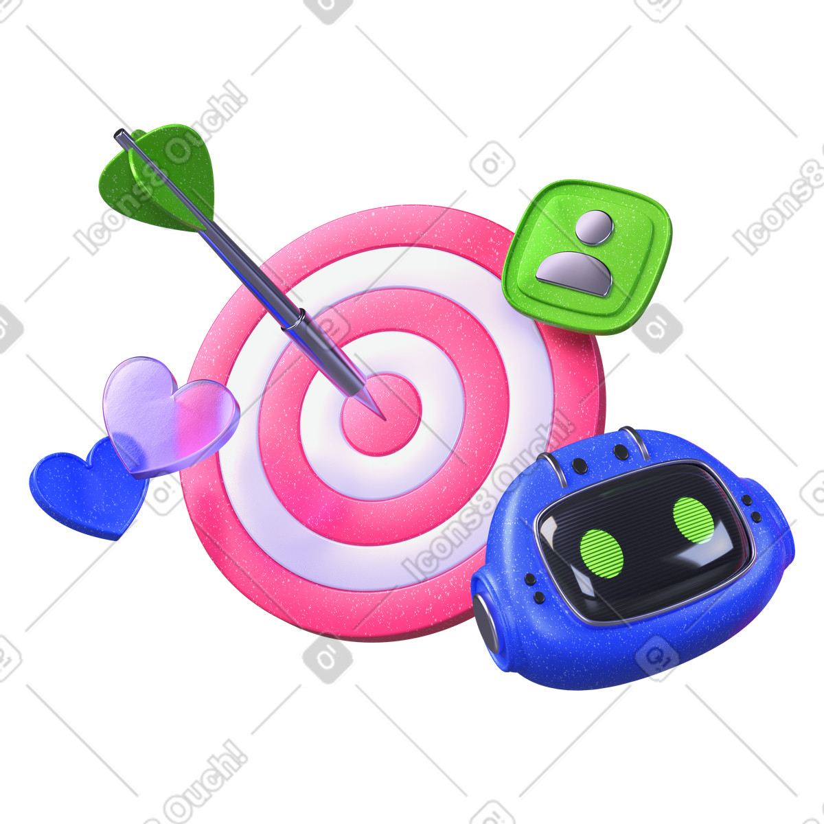 L'intelligenza artificiale nel marketing dei social media illustrazione in stile 3D Boost scarica in PNG, SVG