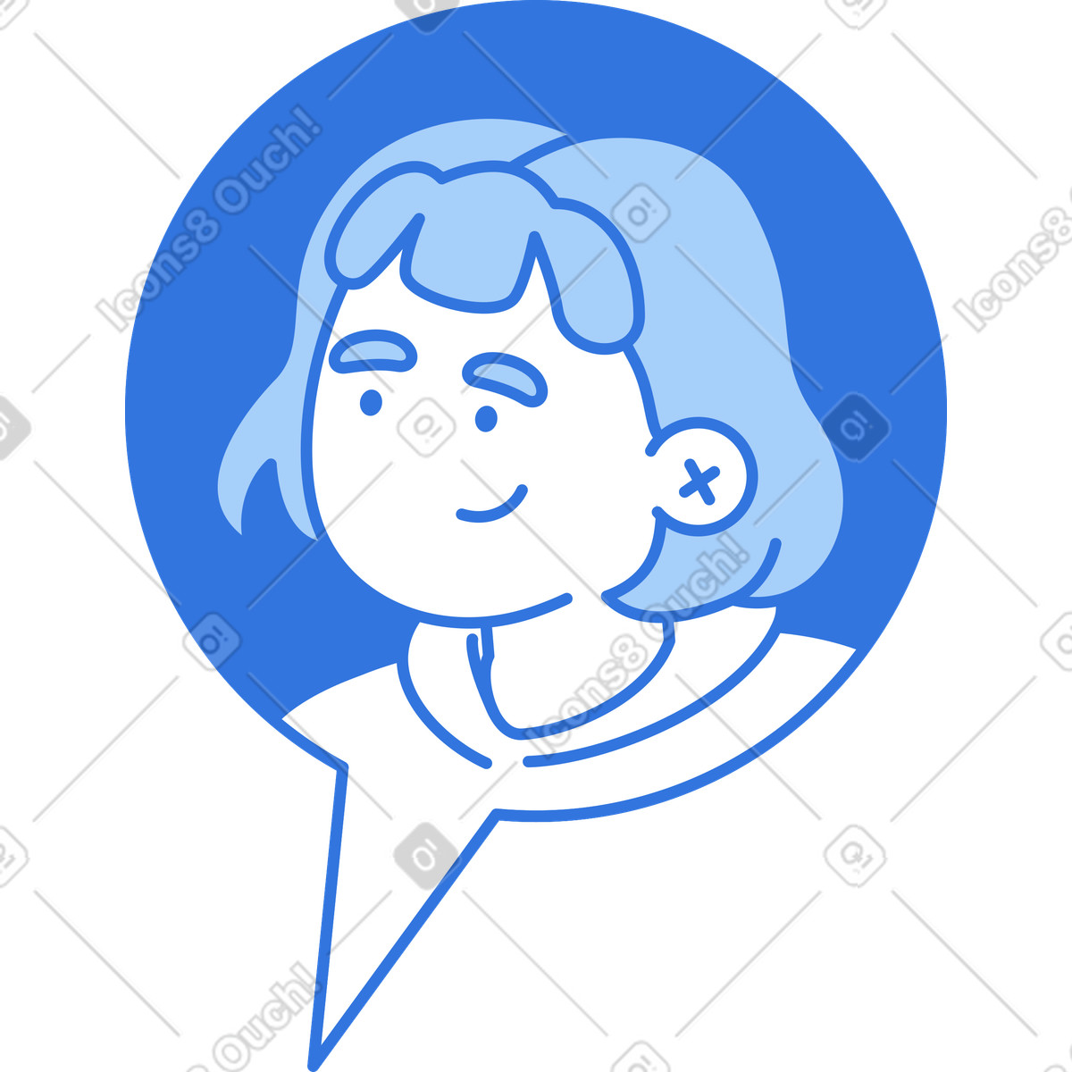 Illustration Bulle avec femme dans le style Sky à télécharger aux formats PNG, SVG