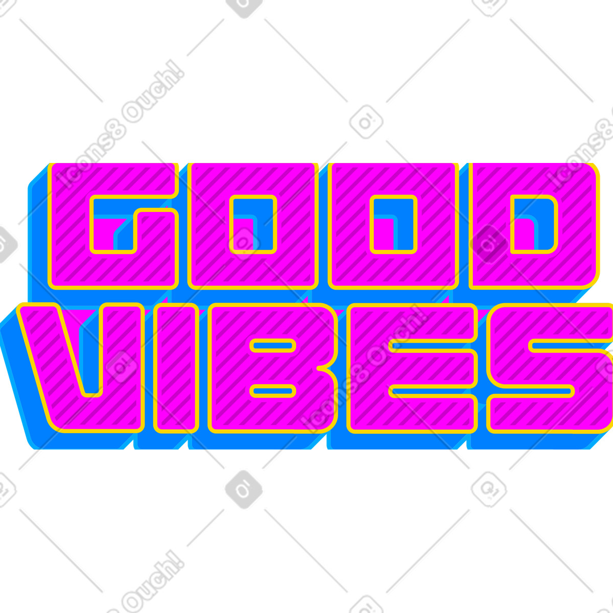Ilustração de Letras texto retrô boas vibrações em no estilo Lettering para baixar em PNG, SVG