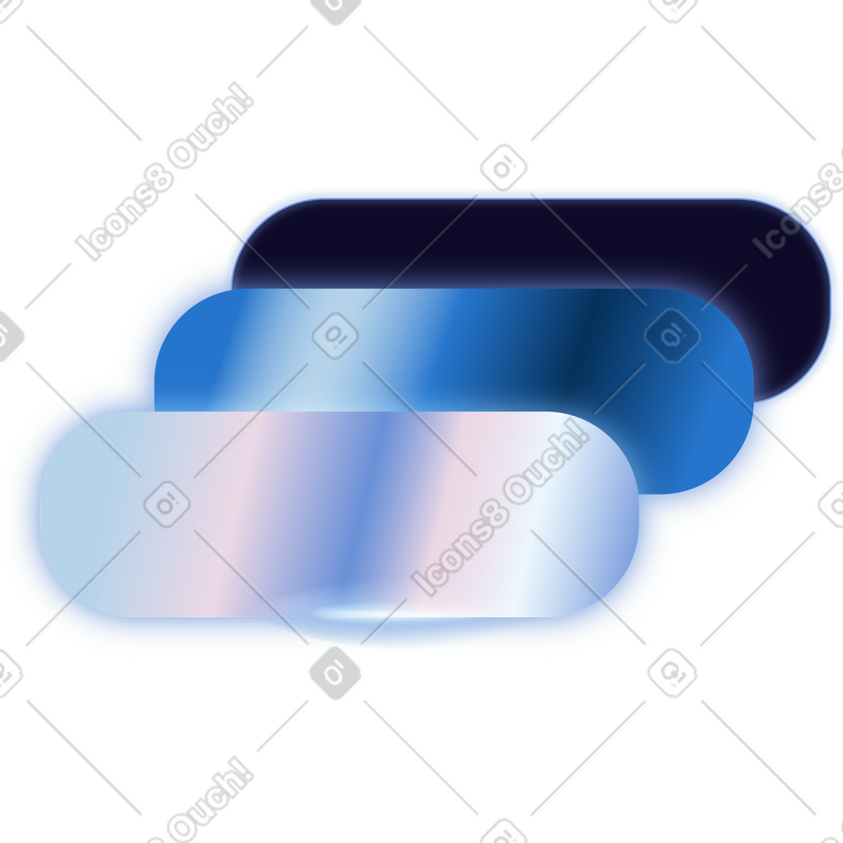 Ilustração de Screens overlapping gradient panels for futuristic user interface background em no estilo Dimension para baixar em PNG, SVG