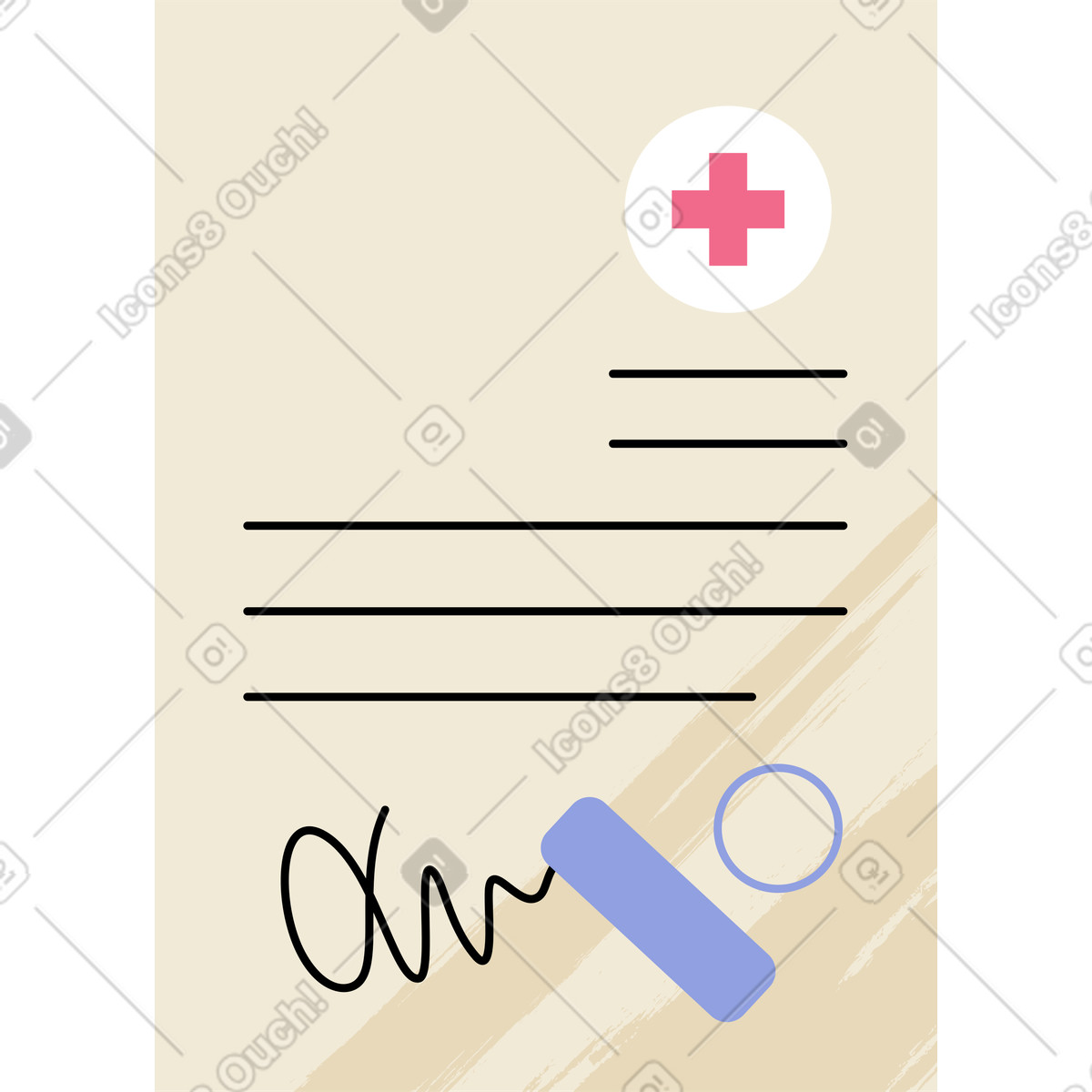 Doctor's prescription illustration in Juicy style download in PNG, SVG
