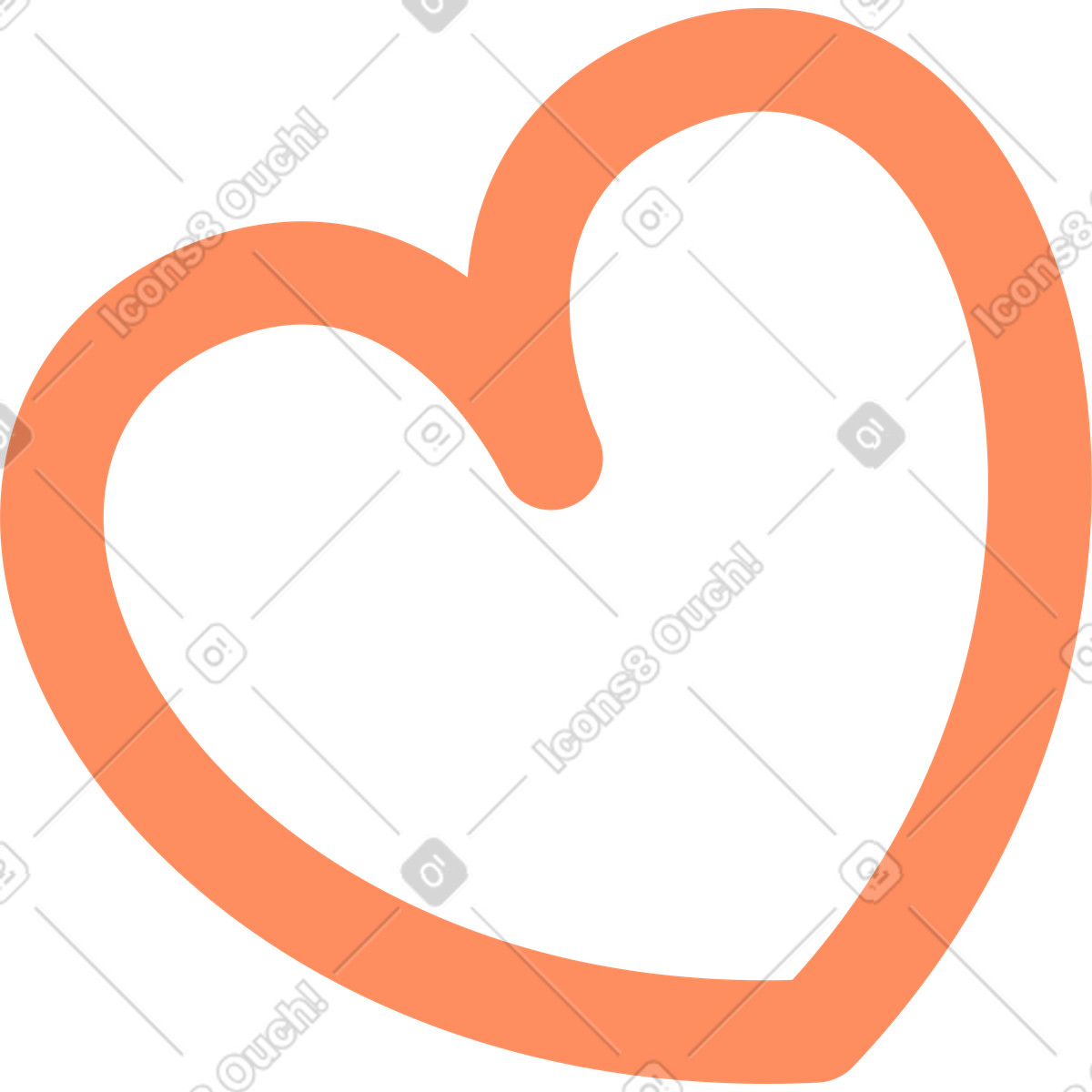 Heart outline illustration in Simplistic style download in PNG, SVG