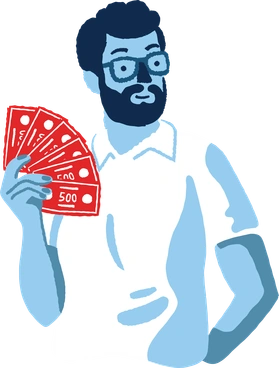 Man with a money PNG, SVG