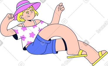 Femme relaxante et tenant quelque chose à la main PNG, SVG