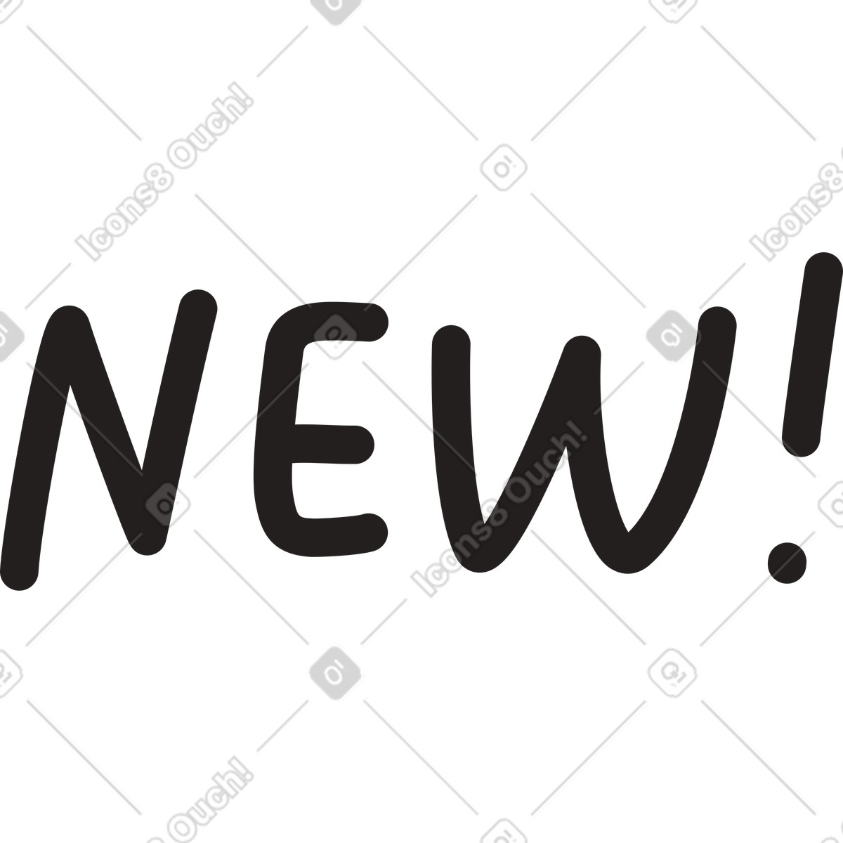Nuovo! testo lettering illustrazione in stile Little scarica in PNG, SVG