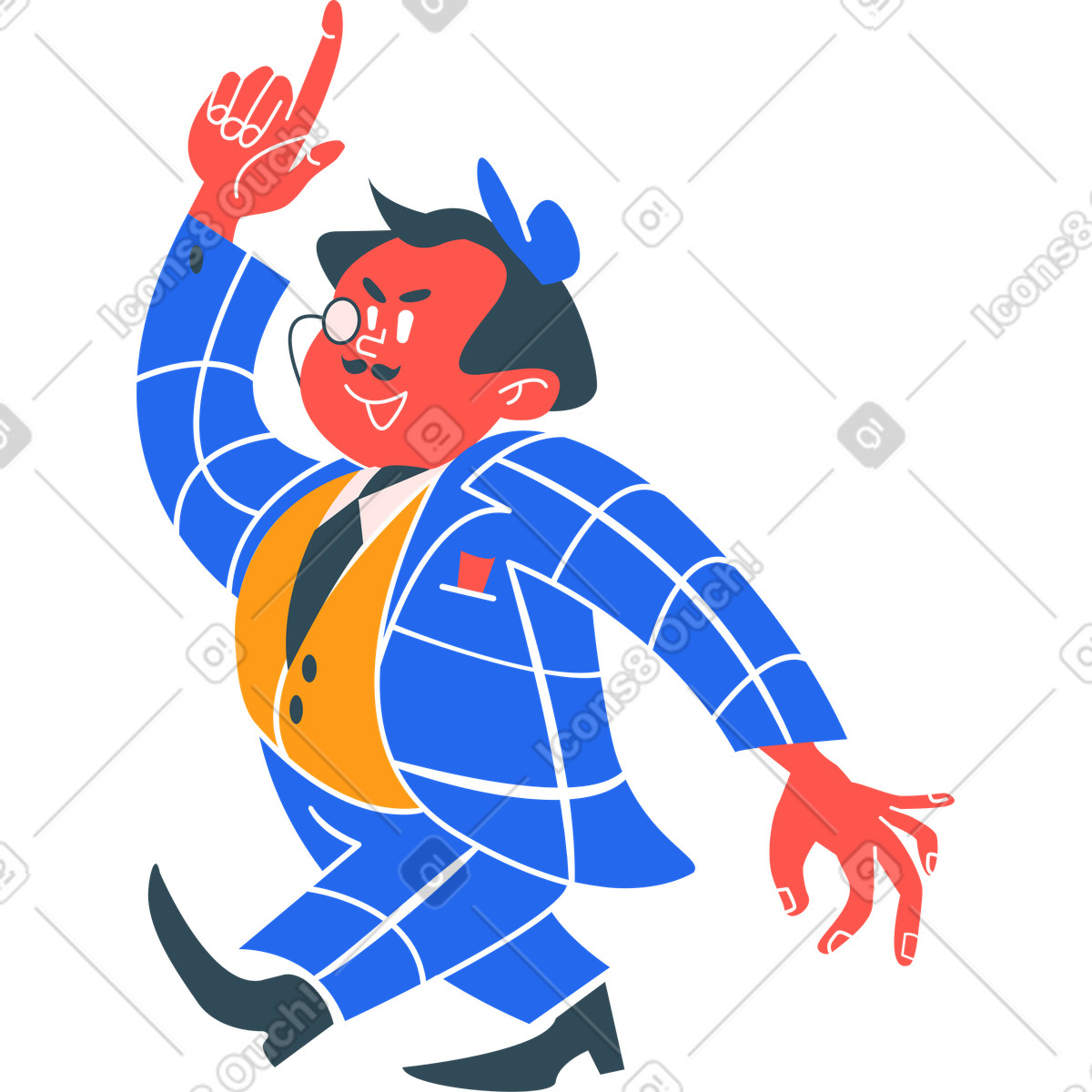 Ilustración Hombre en una chaqueta estilo Kingdom a descargar PNG y SVG