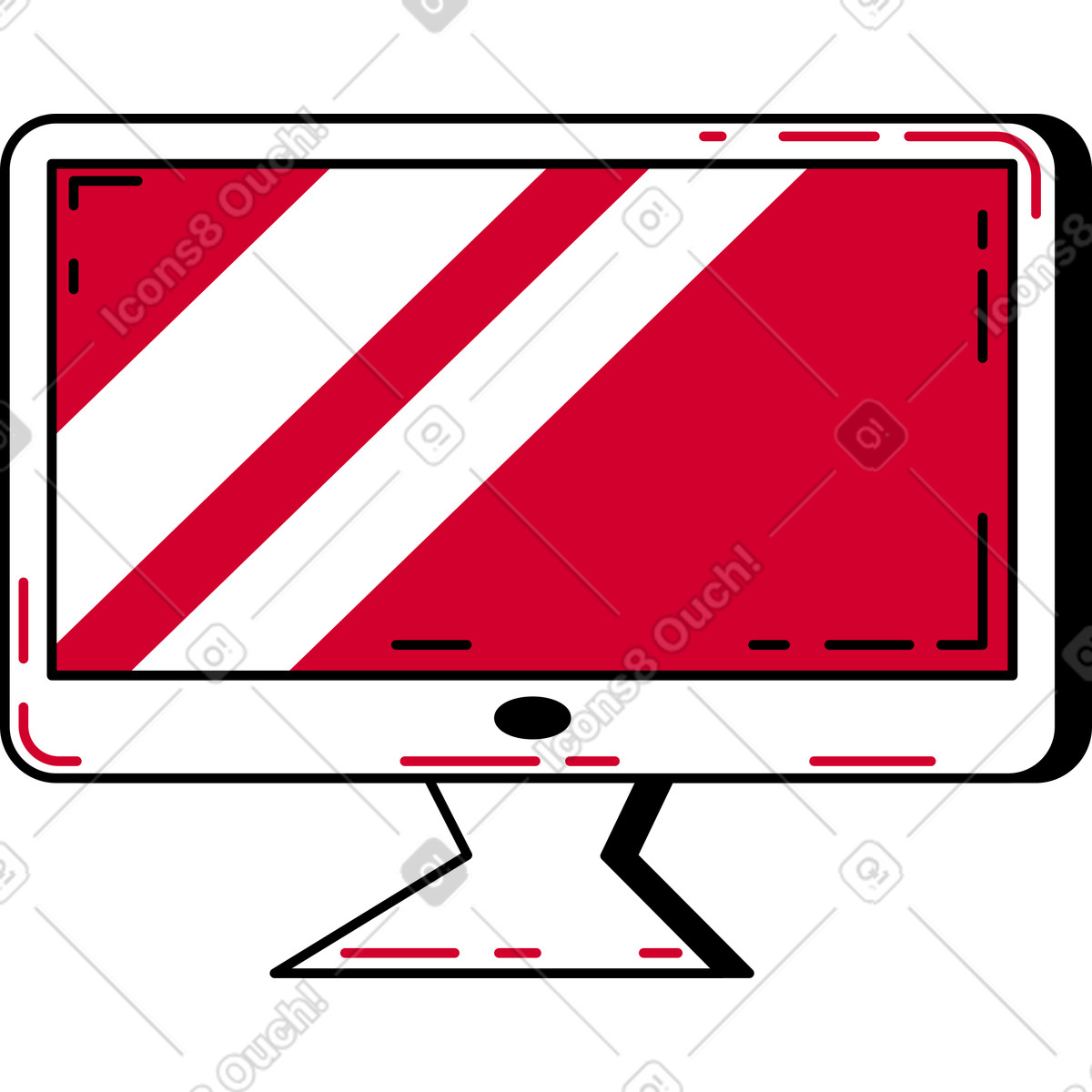 Ilustración Monitor de computadora en estilo Ruby a descargar en PNG y SVG