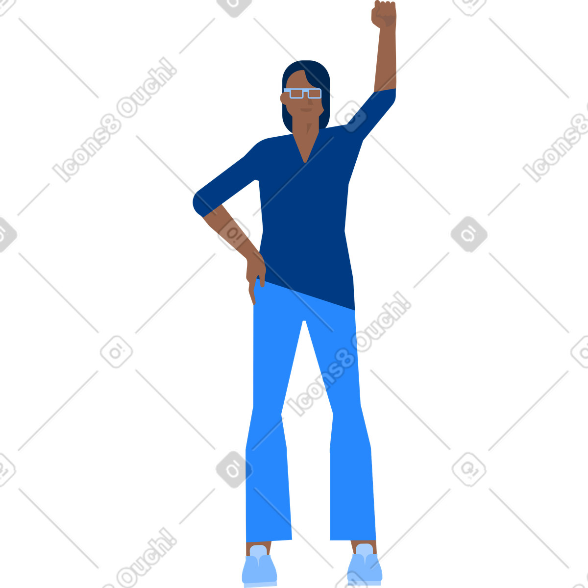 Attivista donna illustrazione in stile Urban scarica in PNG, SVG