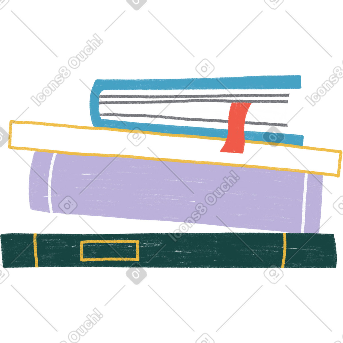 Ilustración Stack of books en estilo Tutti a descargar en PNG y SVG