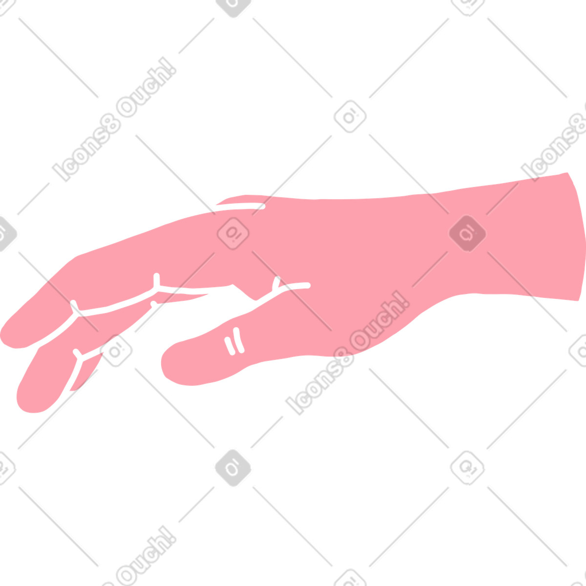 Ilustração de Mão em no estilo Rush para baixar em PNG, SVG