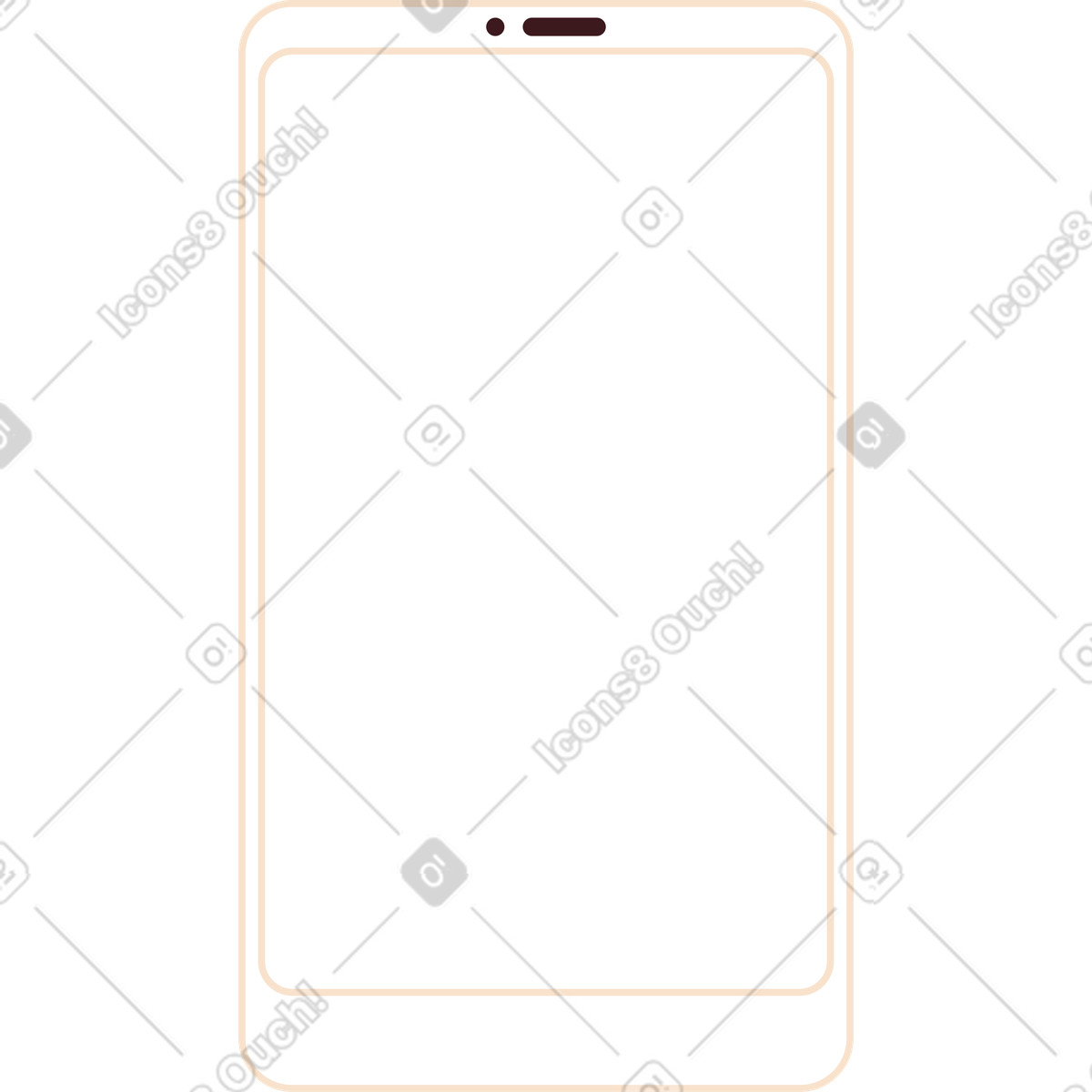 Ilustración Teléfono grande con pantalla en blanco estilo Folks a descargar PNG y SVG