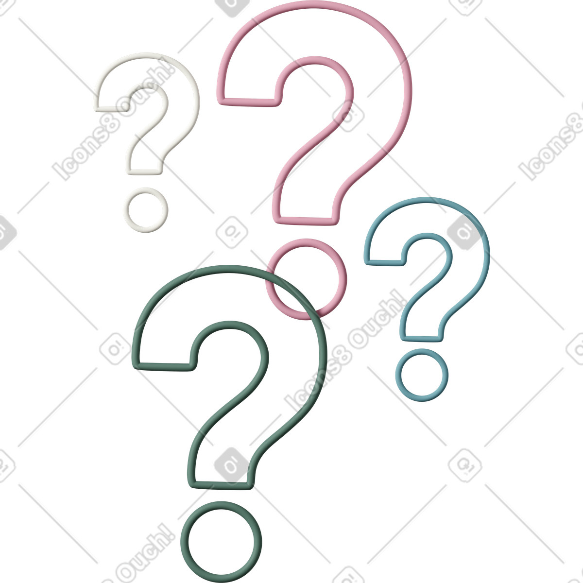 Иллюстрация Question mark icon в стиле 3D Casual life — скачать в форматах PNG, SVG