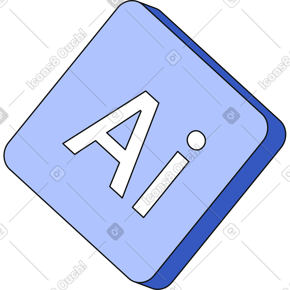 Ilustración Icono de ilustrador adobe en estilo Techny a descargar en PNG y SVG