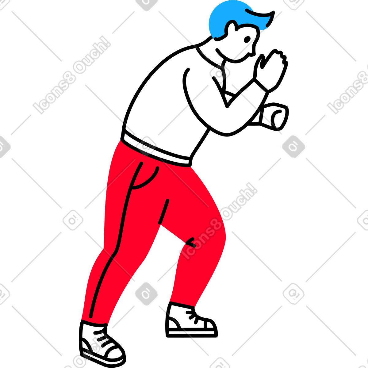 Ilustración Hombre en estilo Transistor a descargar en PNG y SVG