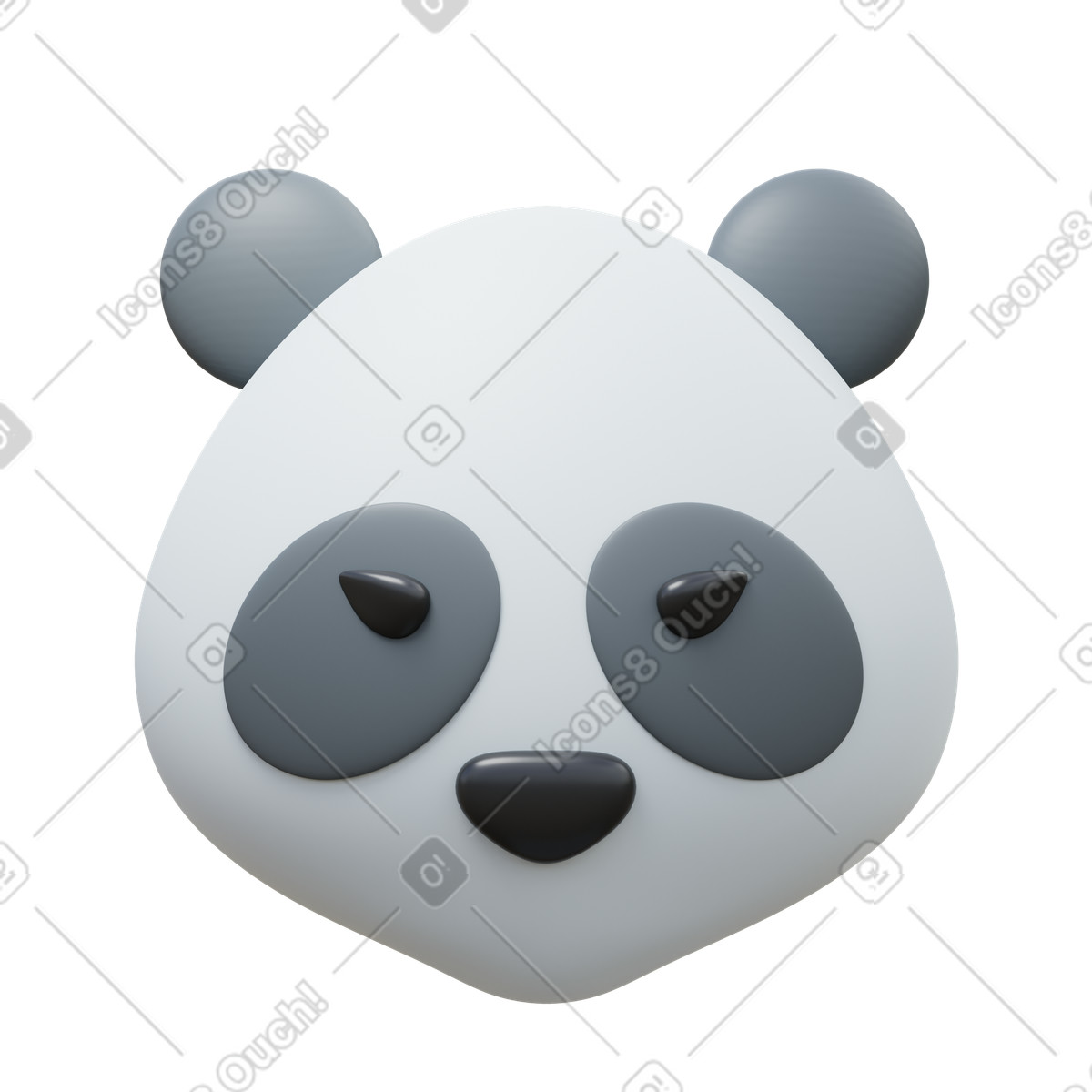 Panda illustration in 3D Fluency style download in PNG, SVG