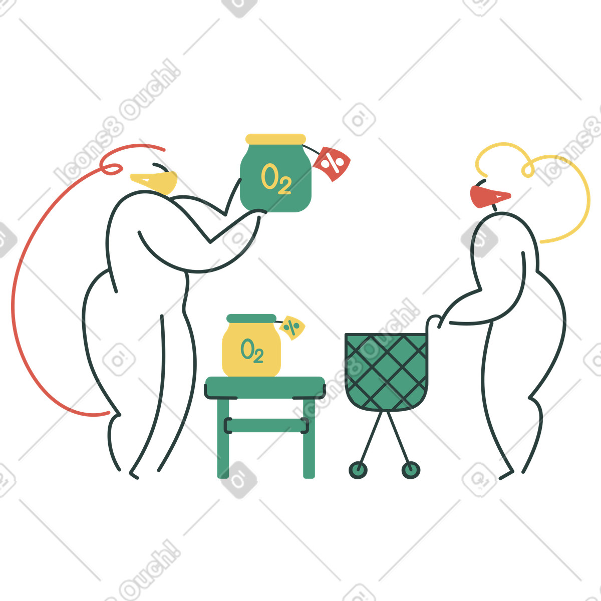 Frische luft kaufen-Illustration im Macaroni-Stil als Download in PNG, SVG