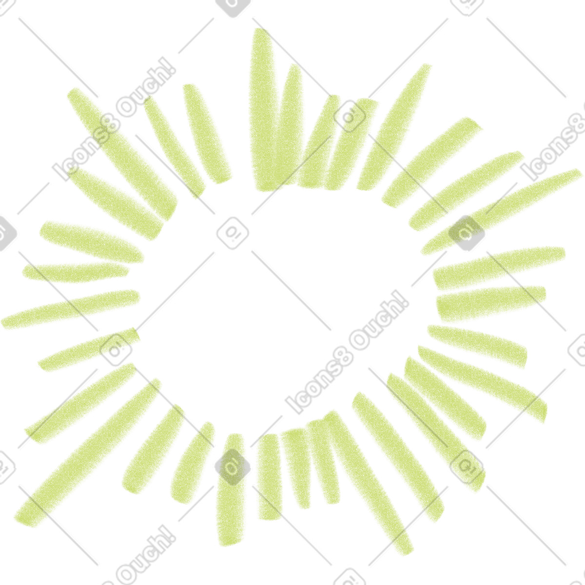 Illustration Green round frame with rays dans le style Doodle à télécharger aux formats PNG, SVG