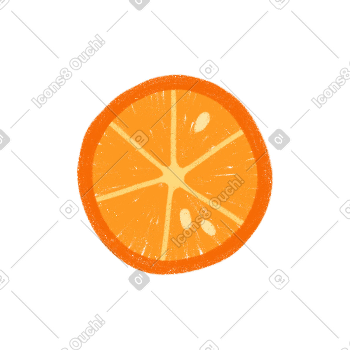 Illustration Orange half dans le style Cozy à télécharger aux formats PNG, SVG