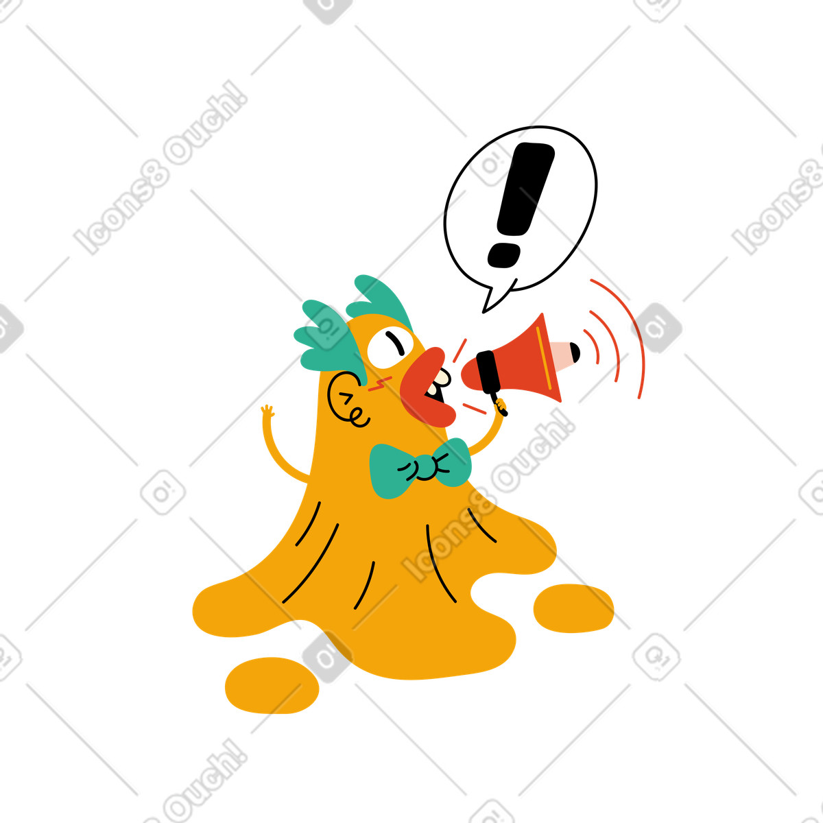 下载 Jelly 风格的 角色用扩音器宣布 插画，支持 PNG、SVG 格式