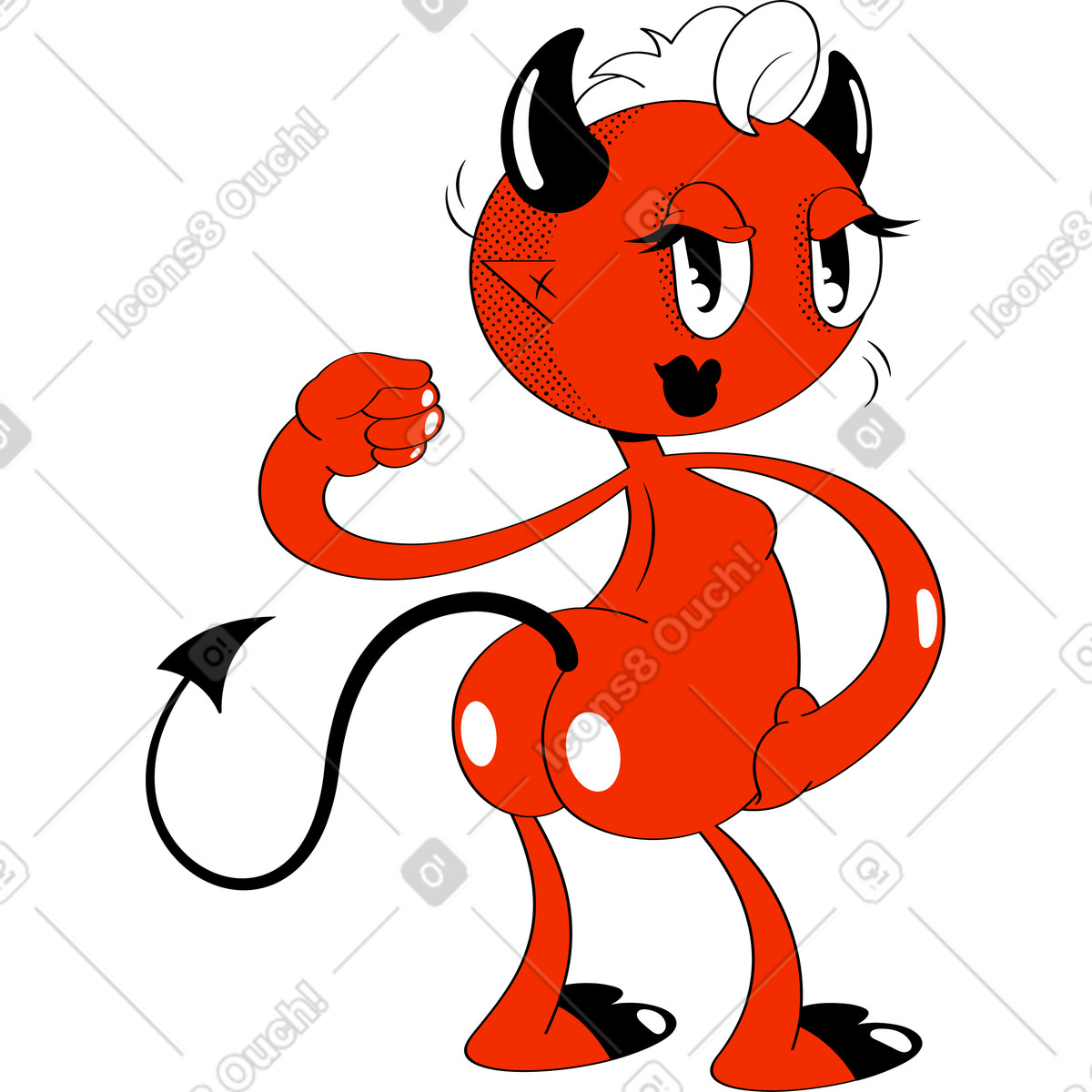 Ilustração de Menina demônio em no estilo Looney para baixar em PNG, SVG