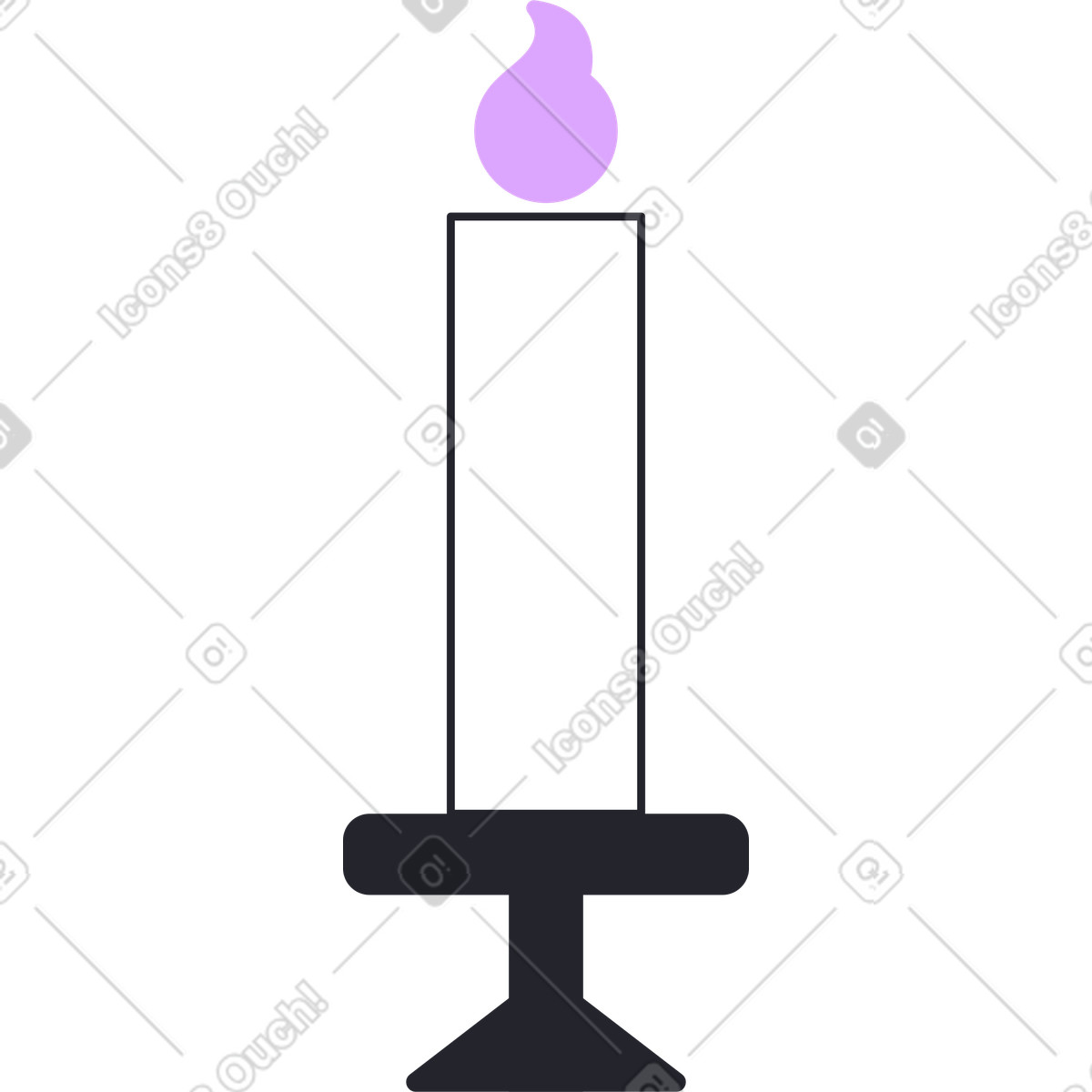 下载 Grapy 风格的 带火的短蜡烛 插画，支持 PNG、SVG 格式