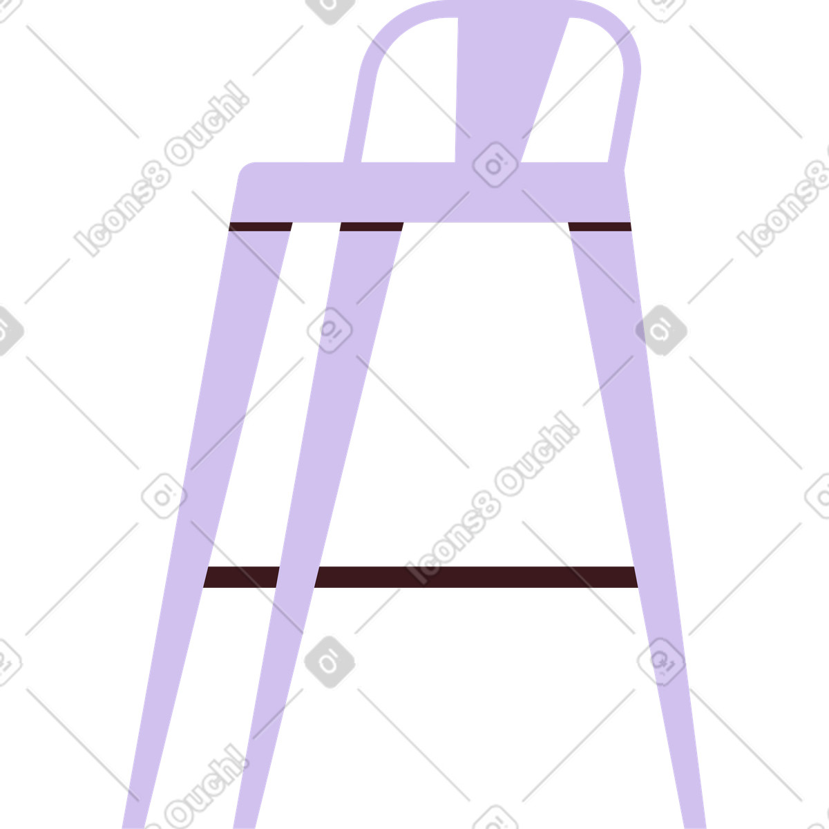 Ilustração de Banco bar com costas em no estilo Folks para baixar em PNG, SVG