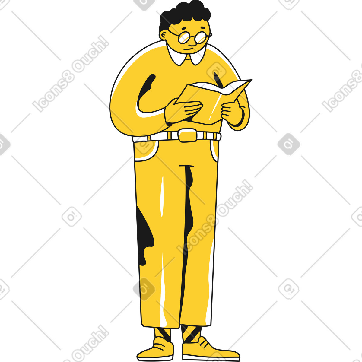 下载 Taxi 风格的 学生阅读 插画，支持 PNG、SVG 格式