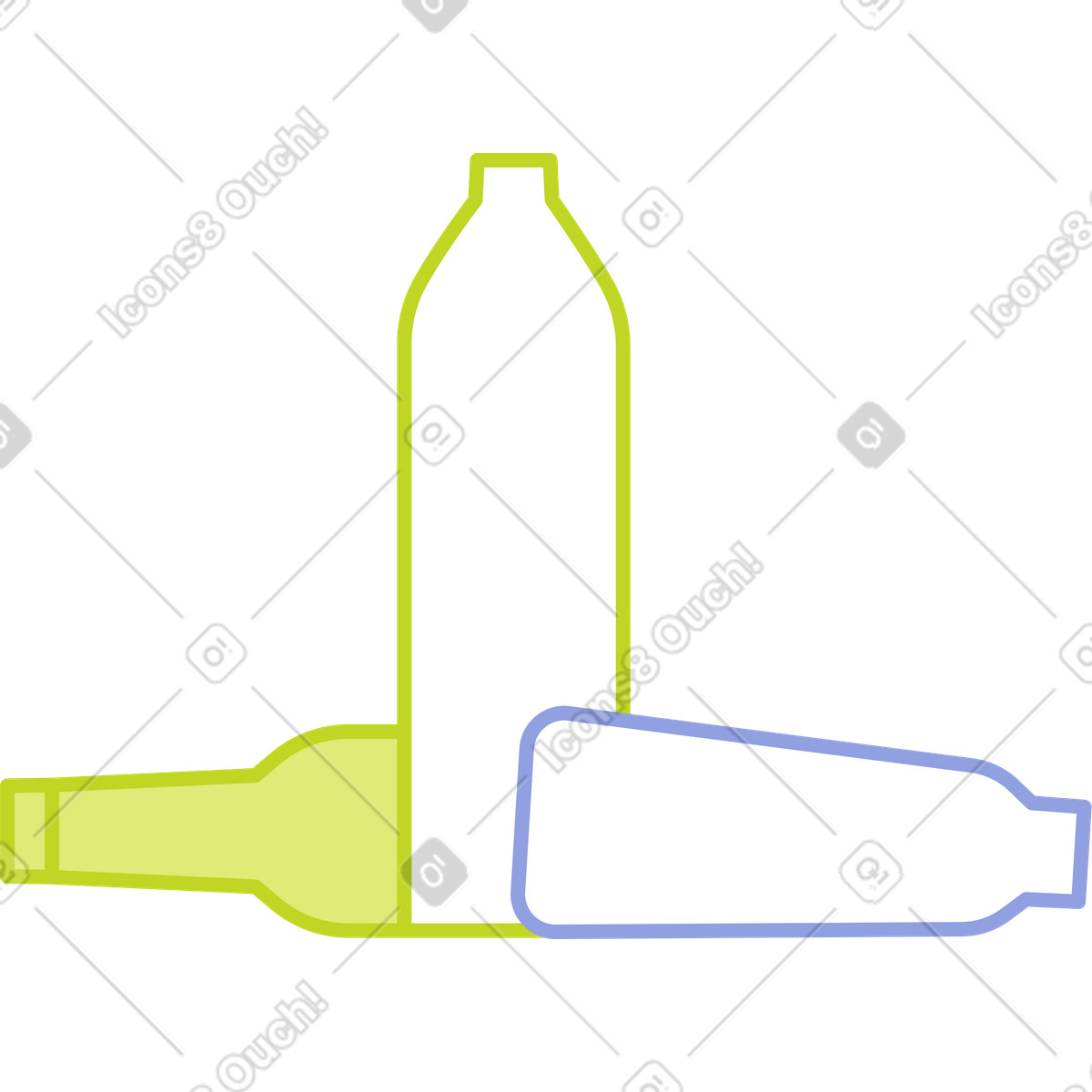 Ilustração de Garrafas em no estilo Juicy para baixar em PNG, SVG