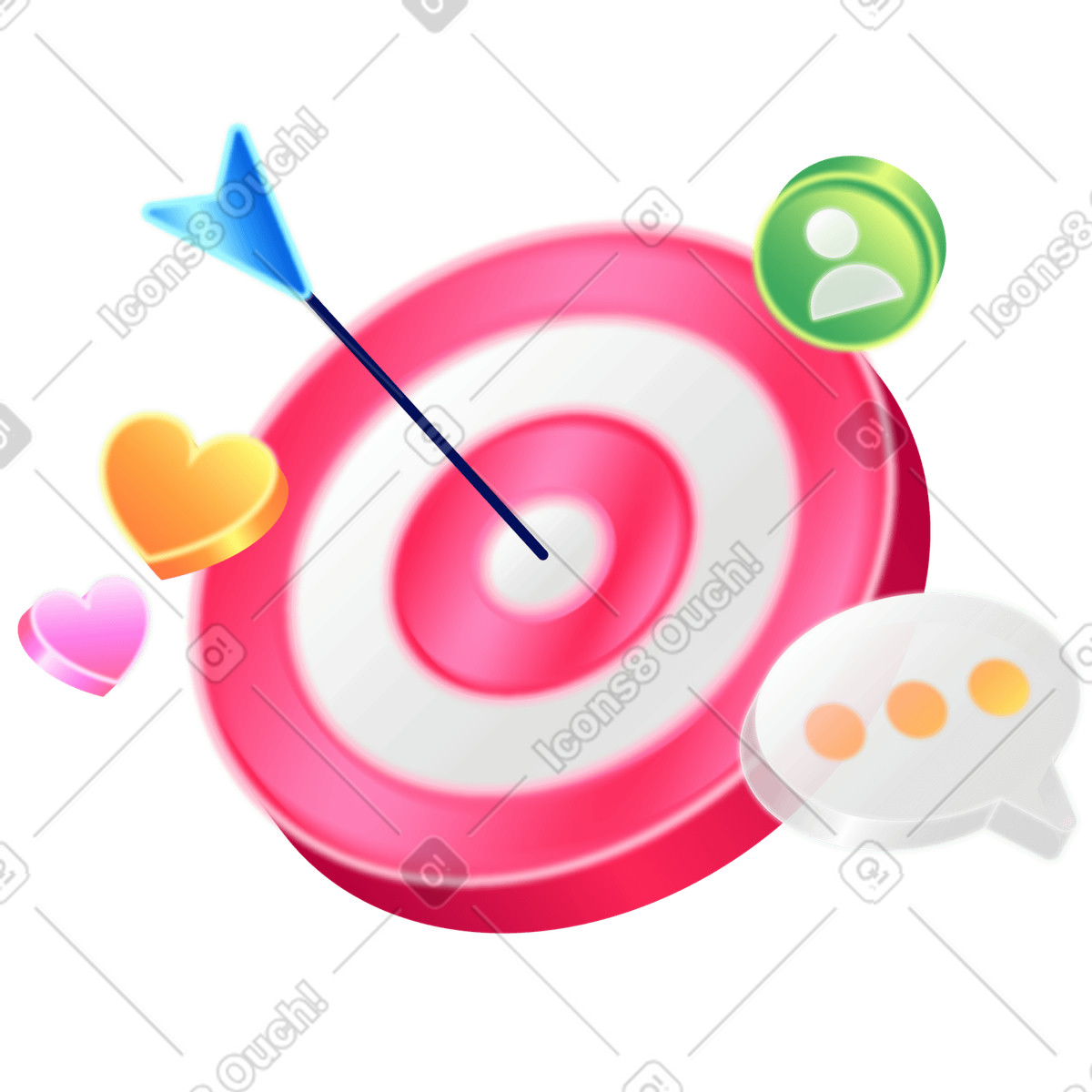 Targeted advertising and social media marketing illustration in PNG, SVG