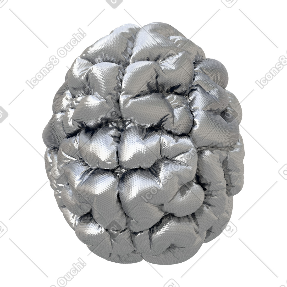 Ilustração de Foil brain em no estilo 3D Plush icons para baixar em PNG, SVG