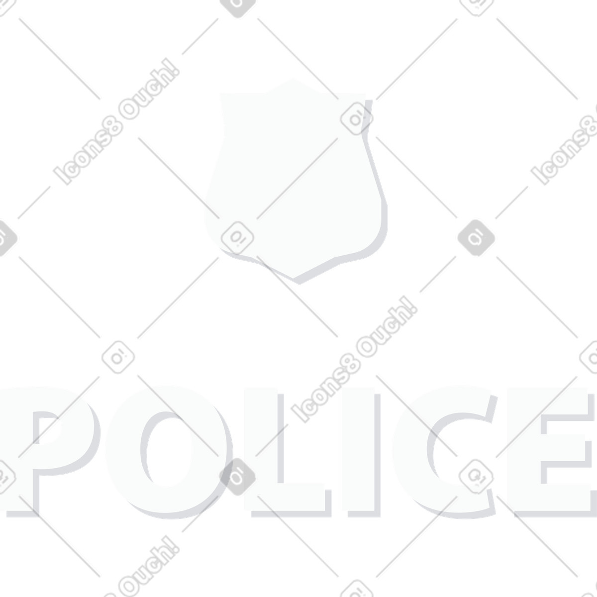 Police sign illustration in Urban style download in PNG, SVG