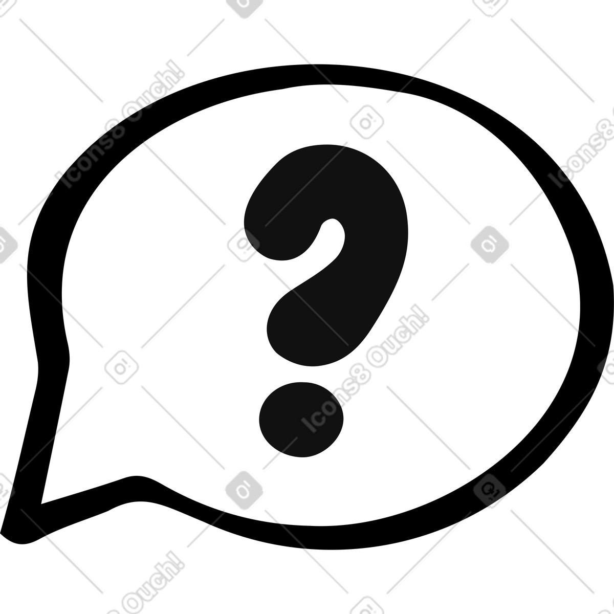 Illustration Point d'interrogation dans une bulle de dialogue le style Journal à télécharger aux formats PNG, SVG