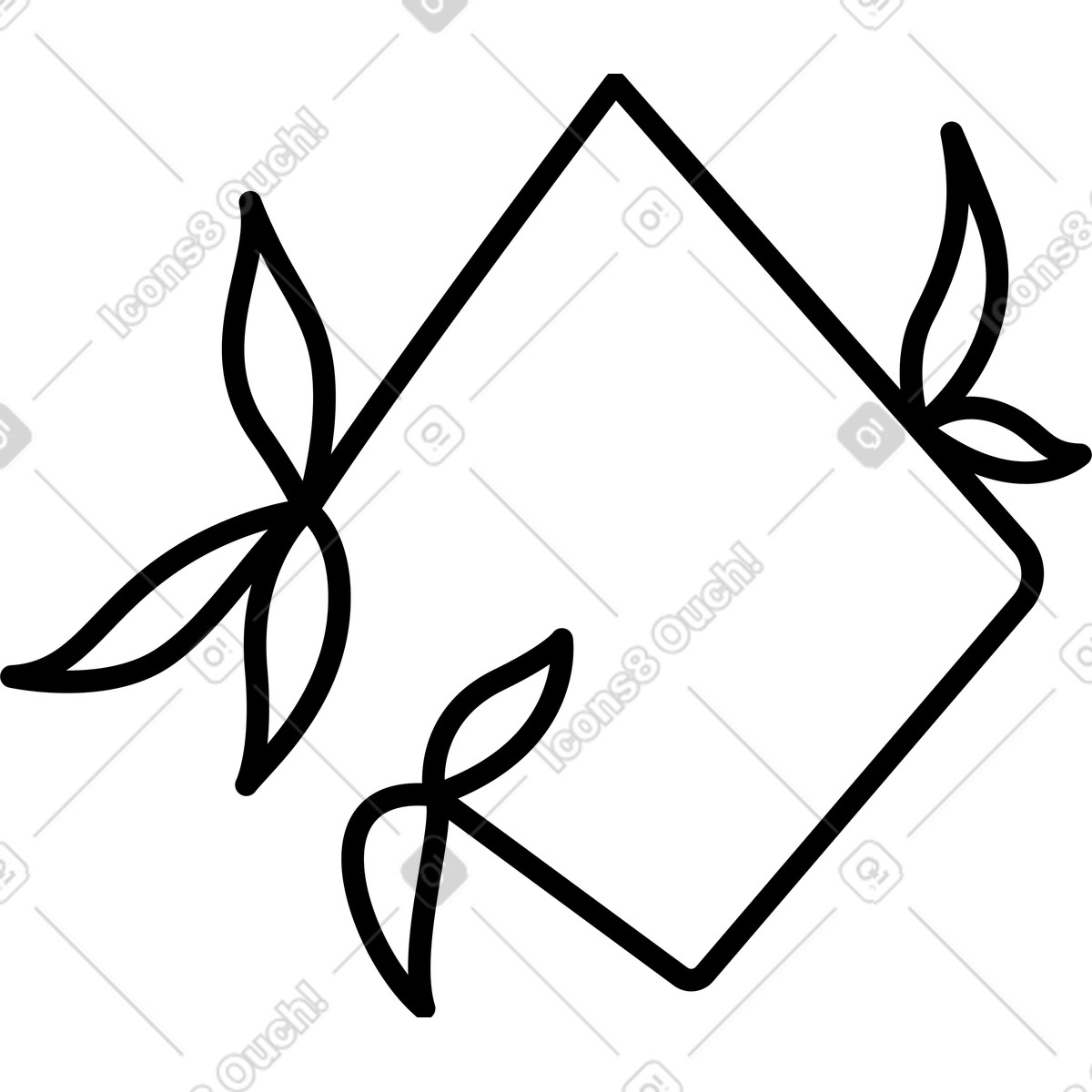 Blumenrahmen-Illustration im Twirl-Stil als Download in PNG, SVG