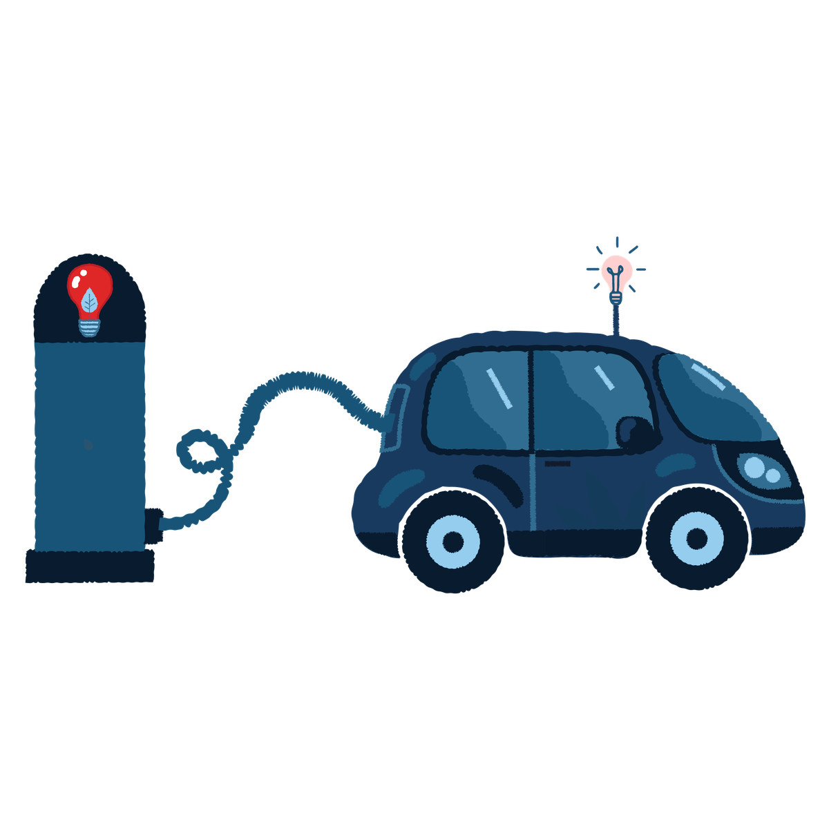 Filling car's tank with eco fuel illustration in PNG, SVG