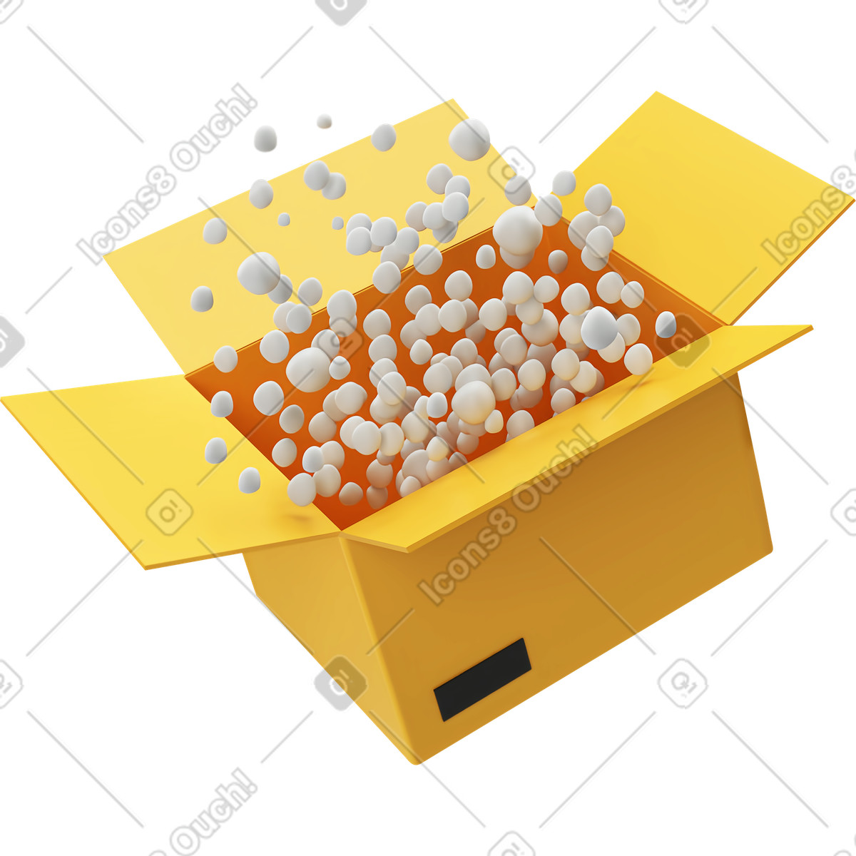 Delivery box-Illustration im 3D Corporate-Stil als Download in PNG, SVG