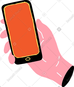 Hand with cell phone PNG, SVG