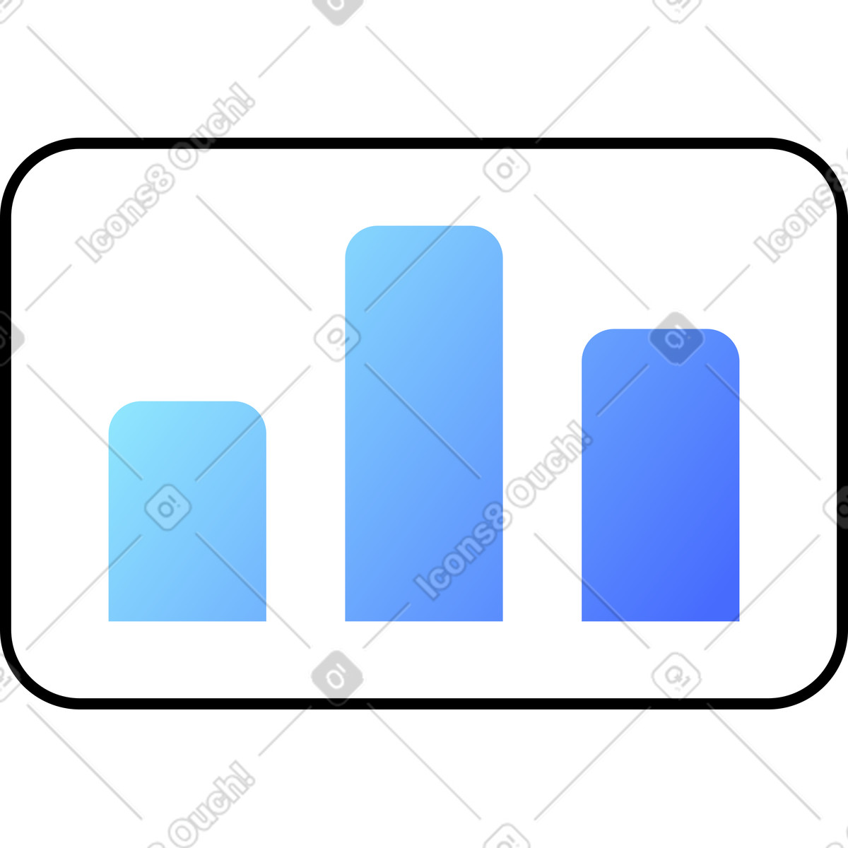 Graph chart illustration in Azure style download in PNG, SVG