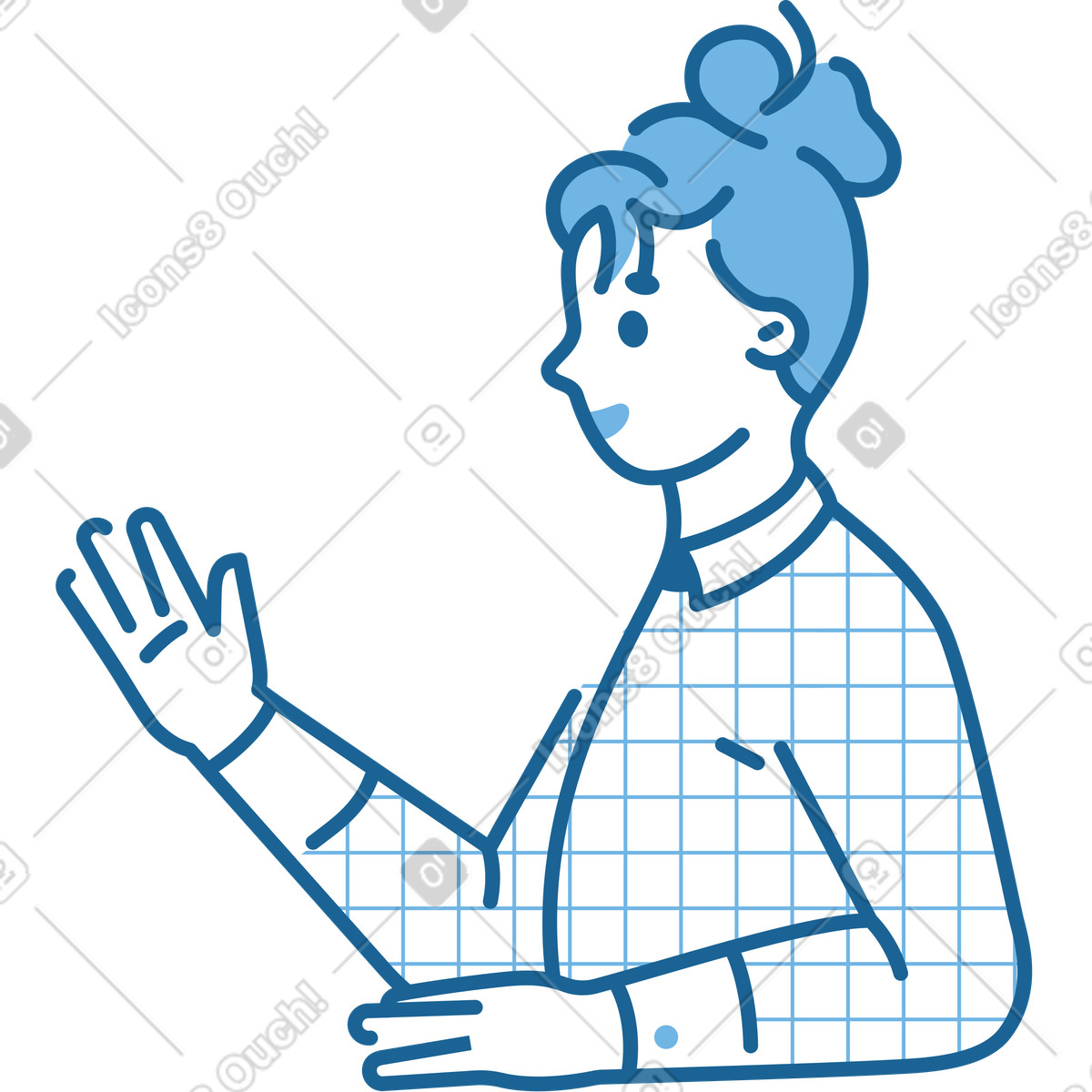 Ilustración Mujer con la palma levantada en estilo Natty a descargar en PNG y SVG