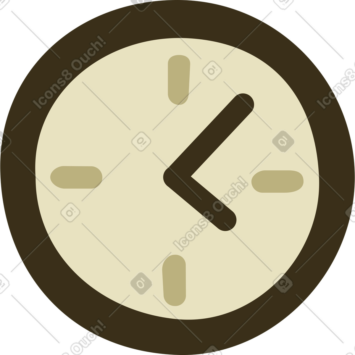 Uhr-Illustration im Arabica-Stil als Download in PNG, SVG