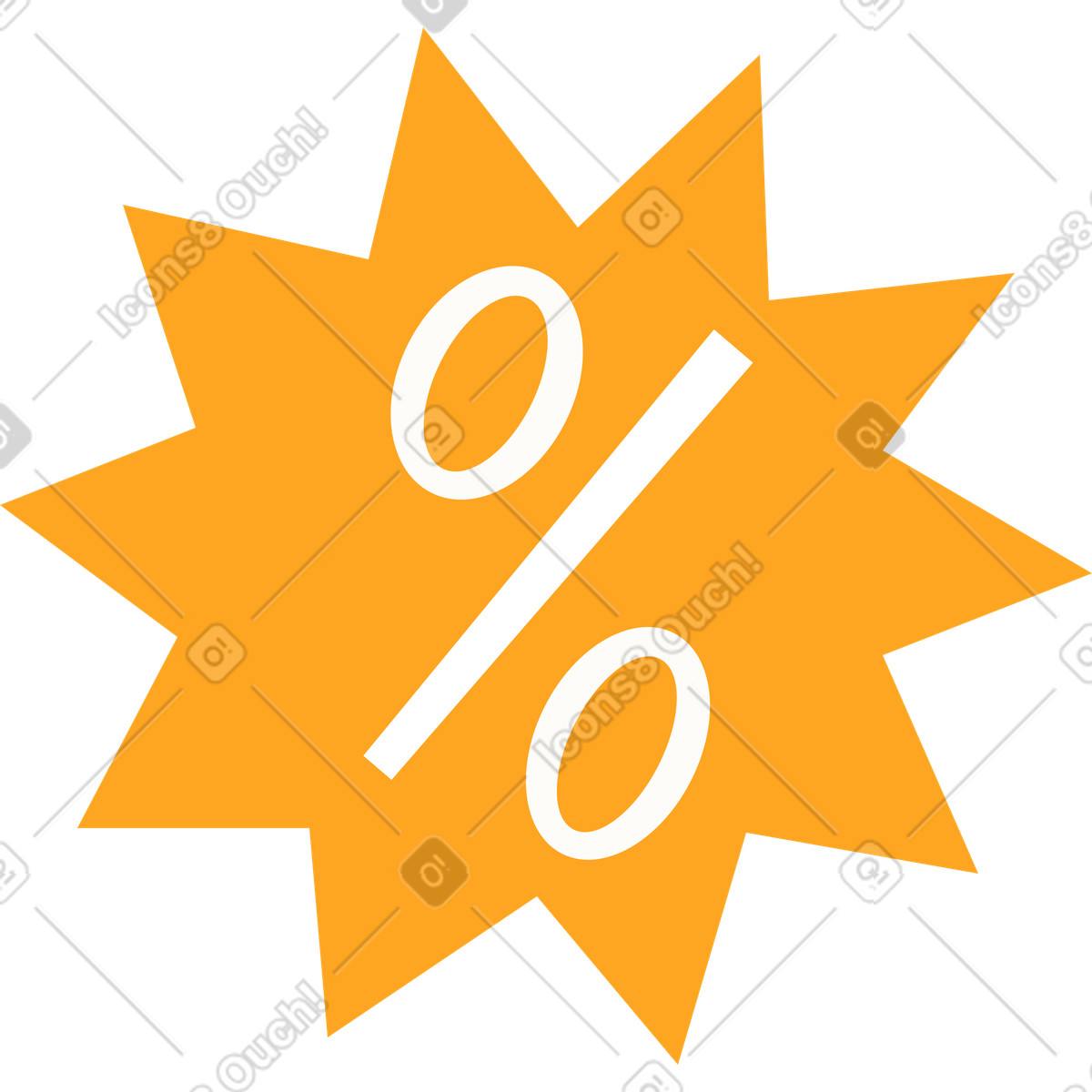 Multi-pointed star with percentages illustration in Lagom style download in PNG, SVG
