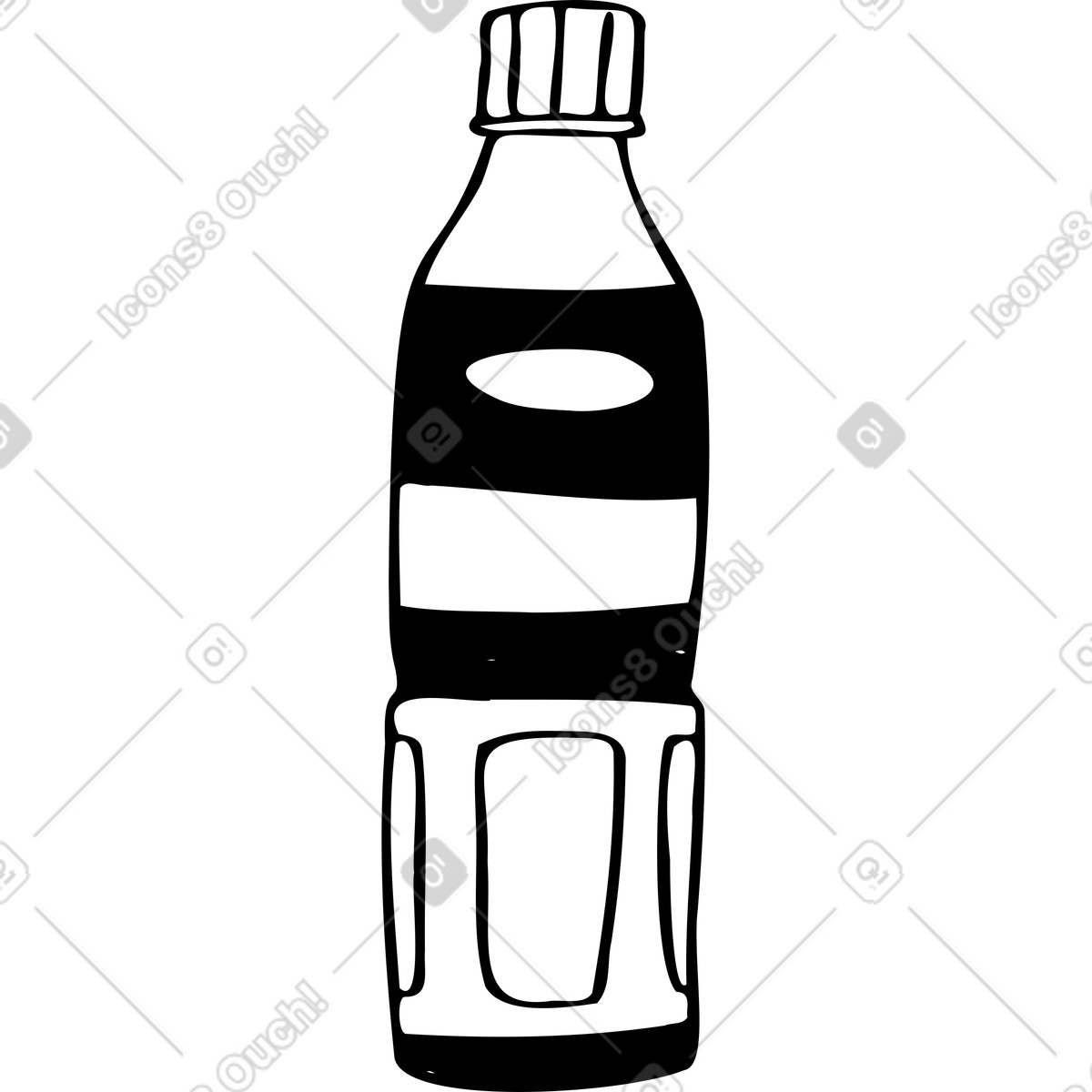 Ilustración Botella de té plástico en estilo Marks a descargar en PNG y SVG