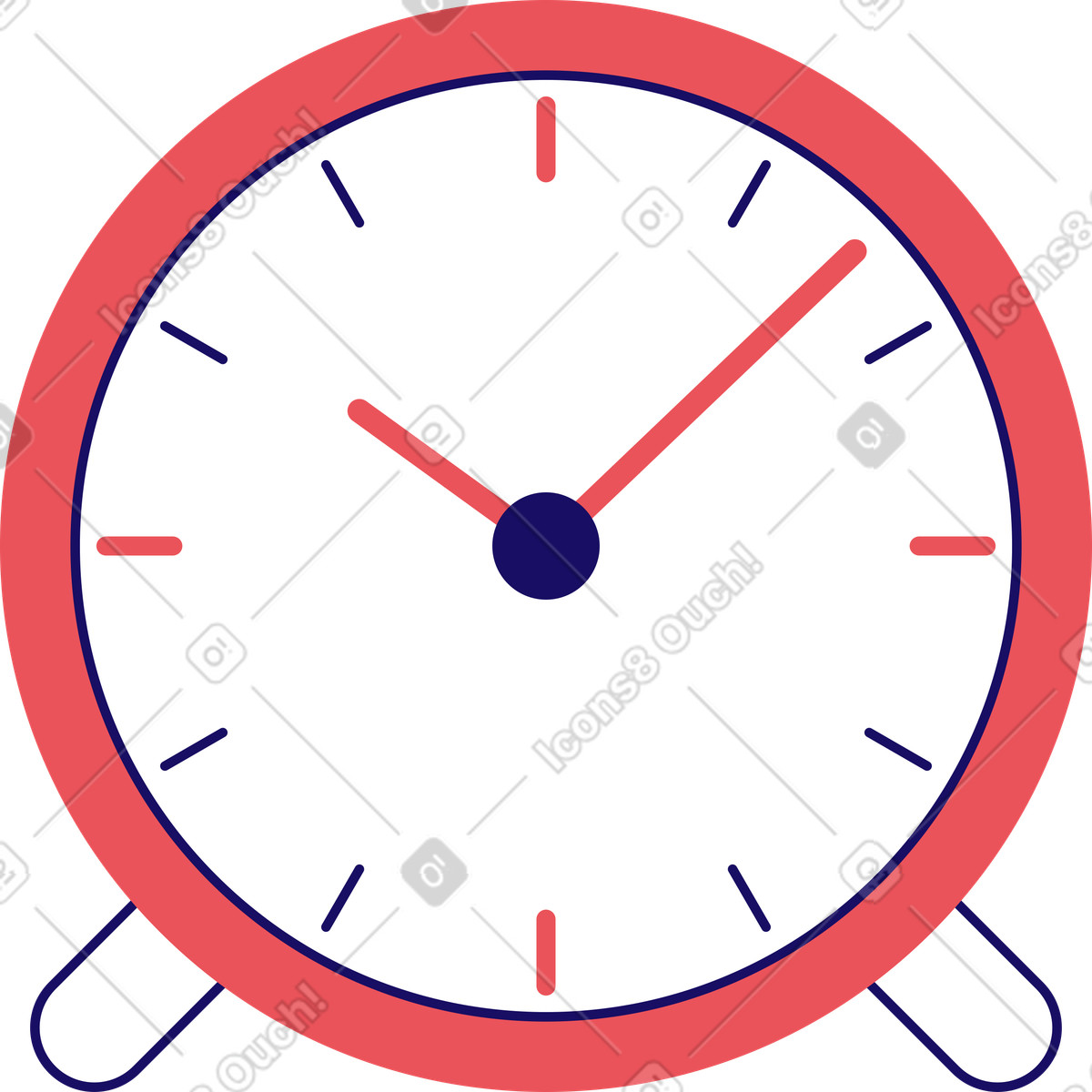 Uhr-Illustration im Bendy-Stil als Download in PNG, SVG